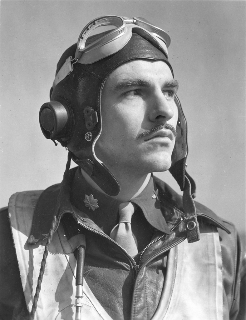 Maj George E Preddy portrait in flying kit